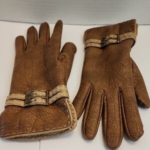 VAN RAALTE Softee Vintage Warm WINTER gloves, Vinyl With Belted Wraps On Wrists